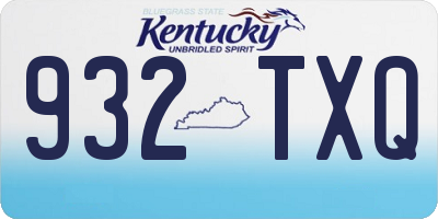 KY license plate 932TXQ
