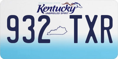 KY license plate 932TXR
