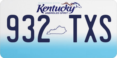 KY license plate 932TXS