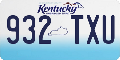 KY license plate 932TXU