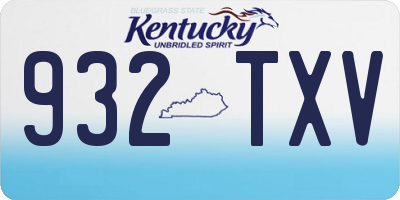 KY license plate 932TXV