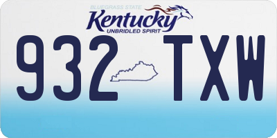 KY license plate 932TXW