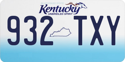 KY license plate 932TXY
