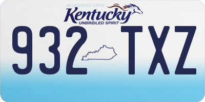 KY license plate 932TXZ