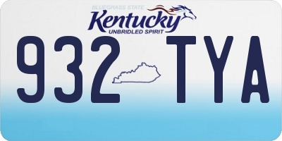 KY license plate 932TYA