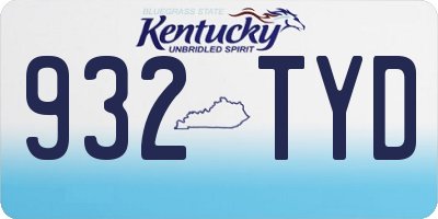 KY license plate 932TYD