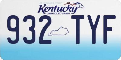 KY license plate 932TYF