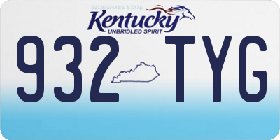 KY license plate 932TYG