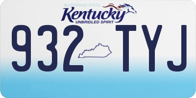 KY license plate 932TYJ