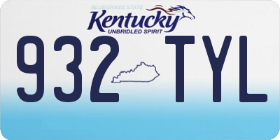 KY license plate 932TYL