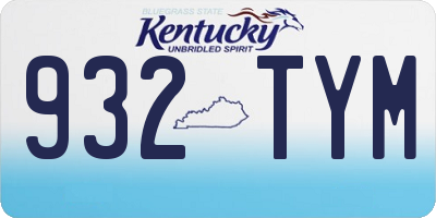 KY license plate 932TYM