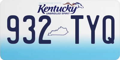KY license plate 932TYQ