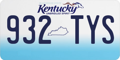 KY license plate 932TYS