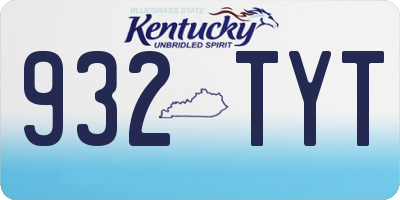 KY license plate 932TYT