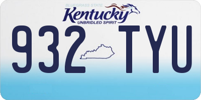 KY license plate 932TYU