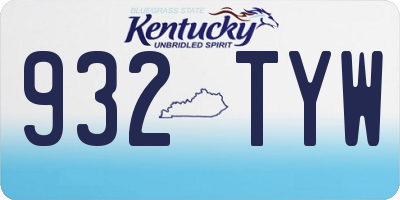 KY license plate 932TYW