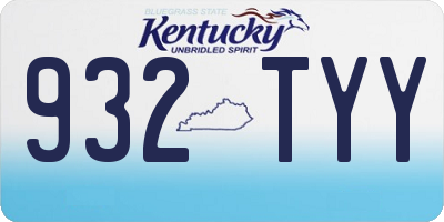 KY license plate 932TYY