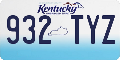 KY license plate 932TYZ