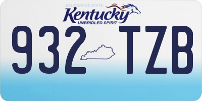 KY license plate 932TZB