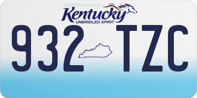 KY license plate 932TZC