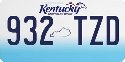 KY license plate 932TZD