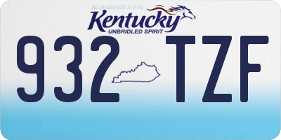 KY license plate 932TZF