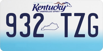 KY license plate 932TZG