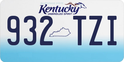 KY license plate 932TZI