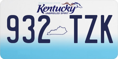 KY license plate 932TZK