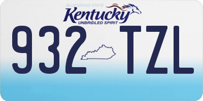 KY license plate 932TZL