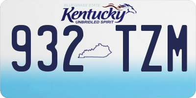 KY license plate 932TZM