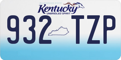 KY license plate 932TZP