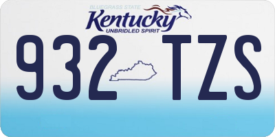 KY license plate 932TZS