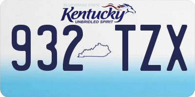KY license plate 932TZX