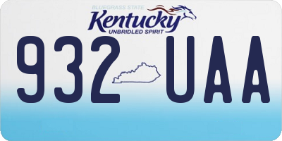 KY license plate 932UAA