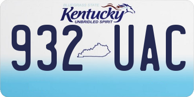KY license plate 932UAC