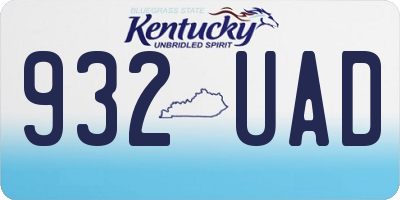 KY license plate 932UAD