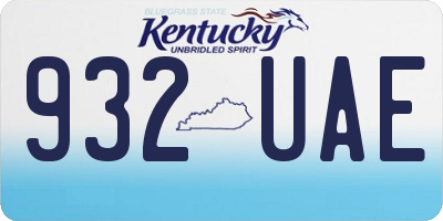 KY license plate 932UAE