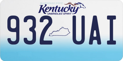 KY license plate 932UAI