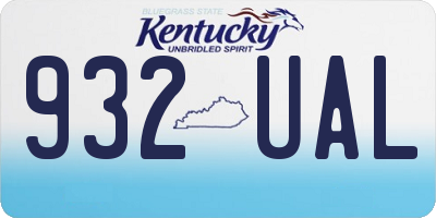 KY license plate 932UAL