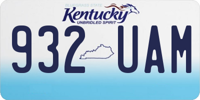 KY license plate 932UAM