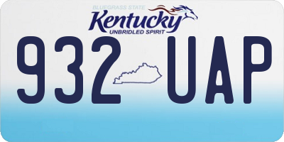 KY license plate 932UAP