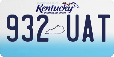 KY license plate 932UAT
