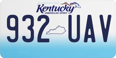KY license plate 932UAV