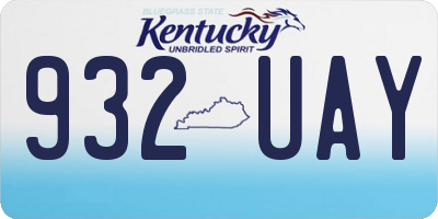KY license plate 932UAY