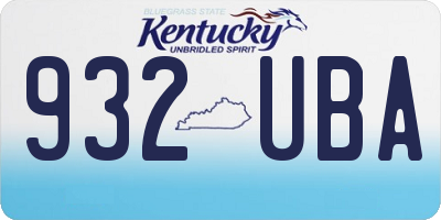 KY license plate 932UBA