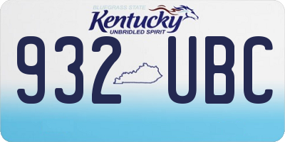 KY license plate 932UBC