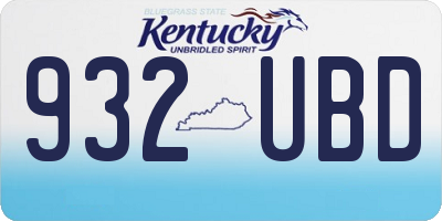 KY license plate 932UBD