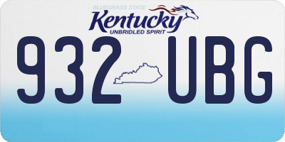KY license plate 932UBG