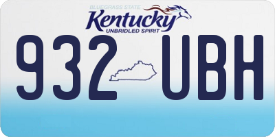 KY license plate 932UBH